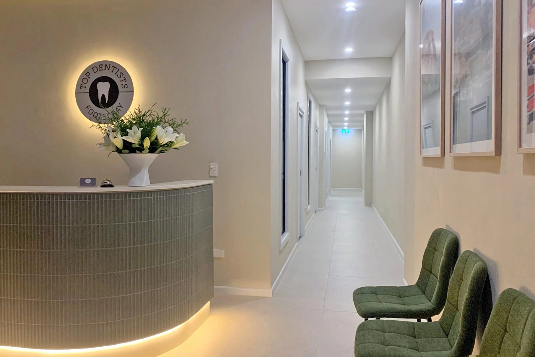 Welcoming reception area at Top Dentists Footscray with a modern and friendly atmosphere.